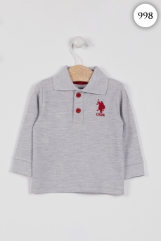 998 Лонгслив детский U.S POLO ASSN. СЕРЫЙ МЕЛАНЖ фото 79410