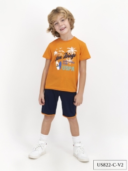822-G Комплект для мальчика U.S POLO ASSN. v2 ОРАНЖЕВЫЙ фото 78693