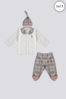 1673 Костюм детский U.S POLO ASSN. КРЕМОВЫЙ-РОЗОВЫЙ фото 77282