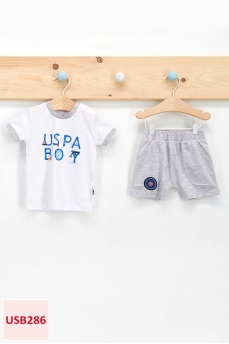 286 Костюм детский U.S POLO ASSN. БЕЛЫЙ-СЕРЫЙ фото 77931