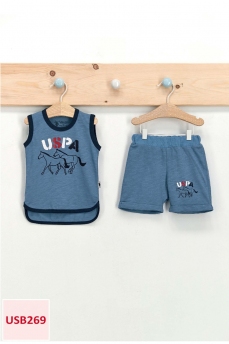 269 Костюм детский U.S POLO ASSN. СЕРЫЙ-СИНИЙ фото 77917