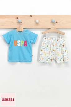 251 Костюм детский U.S POLO ASSN. ГОЛУБОЙ-БЕЛЫЙ фото 77902