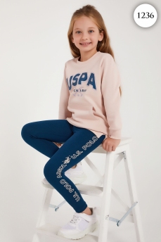 1236 Комплект для девочки U.S POLO ASSN. v2 СВЕТЛО-РОЗОВЫЙ фото 76835
