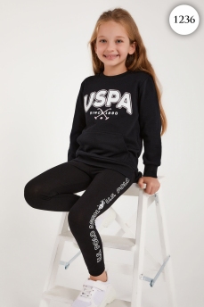 1236 Комплект для девочки U.S POLO ASSN. v1 ЧЕРНЫЙ фото 76834