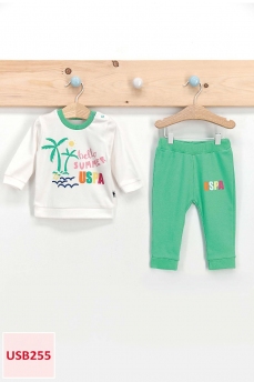 255 Костюм детский U.S POLO ASSN. БЕЛЫЙ-ЗЕЛЁНЫЙ фото 77910