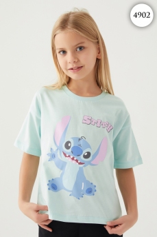4902 Футболка для девочки DISNEY v2 МЕНТОЛОВЫЙ фото 78393