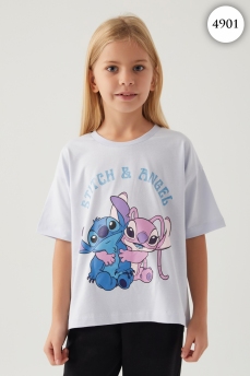 4901 Футболка для девочки DISNEY v2 ГОЛУБОЙ фото 78391