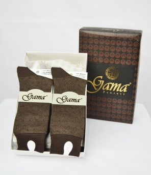 Носки 385 GAMA шерсть КОРИЧНЕВЫЙ-БЕЖЕВЫЙ фото 81537