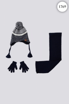 1769 Набор детский шапочка+шарф U.S POLO ASSN. СЕРЫЙ МЕЛАНЖ фото 77378