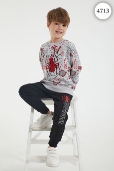 4713 Пижама для мальчика SPIDER MAN. v1 СЕРЫЙ МЕЛАНЖ фото 78356