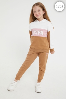 1235 Комплект для девочки U.S POLO ASSN. v1 БЕЛЫЙ-БЕЖЕВЫЙ фото 76831
