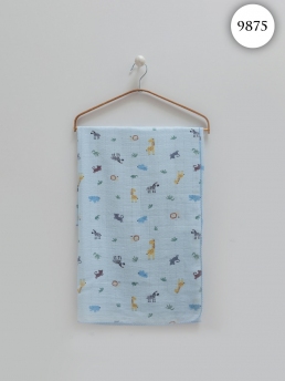 9875 Плед муслин детский Caramell ГОЛУБОЙ фото 79225