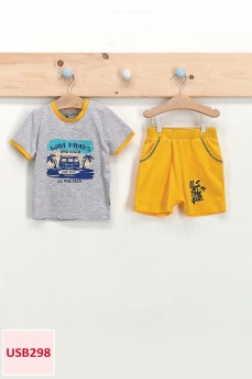 298 Костюм детский U.S POLO ASSN. СЕРЫЙ-ЖЁЛТЫЙ фото 77948