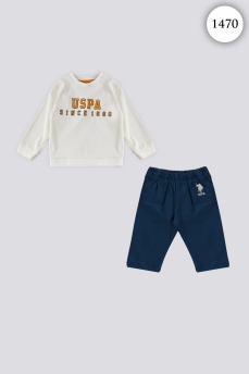 1470 Костюм детский U.S POLO ASSN. КРЕМОВЫЙ-ГОЛУБОЙ фото 77051