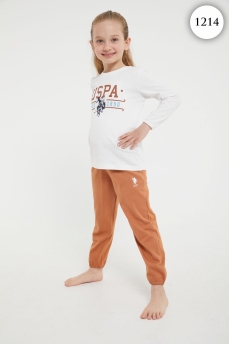 1214 Пижама для девочки U.S POLO ASSN. v2 КРЕМОВЫЙ фото 70717