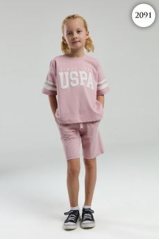 2091 Комплект для девочки U.S POLO ASSN. v5 РОЗОВЫЙ фото 84557