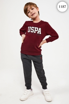 1187 Комплект для мальчика U.S POLO ASSN. v2 БОРДОВЫЙ-СЕРЫЙ фото 76743