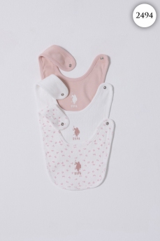 2494 Нагрудники детские U.S POLO ASSN. БЕЛЫЙ-РОЗОВЫЙ фото 84615