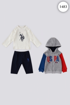 1483 Костюм детский U.S POLO ASSN. СЕРЫЙ МЕЛАНЖ фото 77056