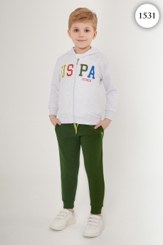 1531 Комплект для мальчика U.S POLO ASSN. v1СВЕТЛО-СЕРЫЙ МЕЛАНЖ фото 77143