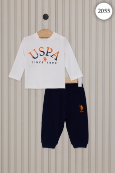 2055 Костюм детский U.S POLO ASSN. КРЕМОВЫЙ-ОРАНЖЕВЫЙ фото 77624