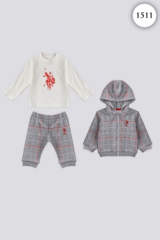 1511 Костюм детский U.S POLO ASSN. СЕРЫЙ МЕЛАНЖ фото 77124